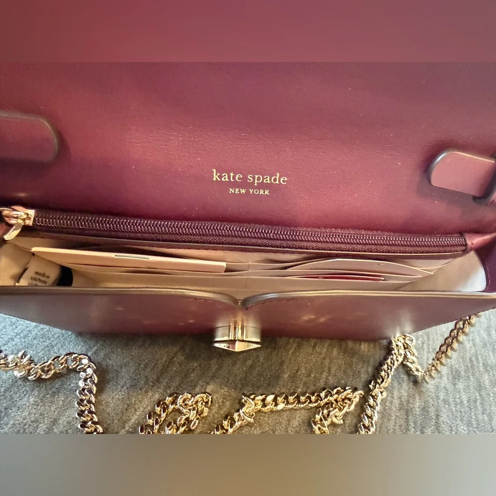 ✔️Kate Spade Nicola Purple Leopard Print Leather & Calf Hair Crossbody Bag